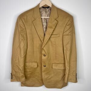 Jos A Bank 100% Cashmere Beige Blazer Size 39R 2 Button